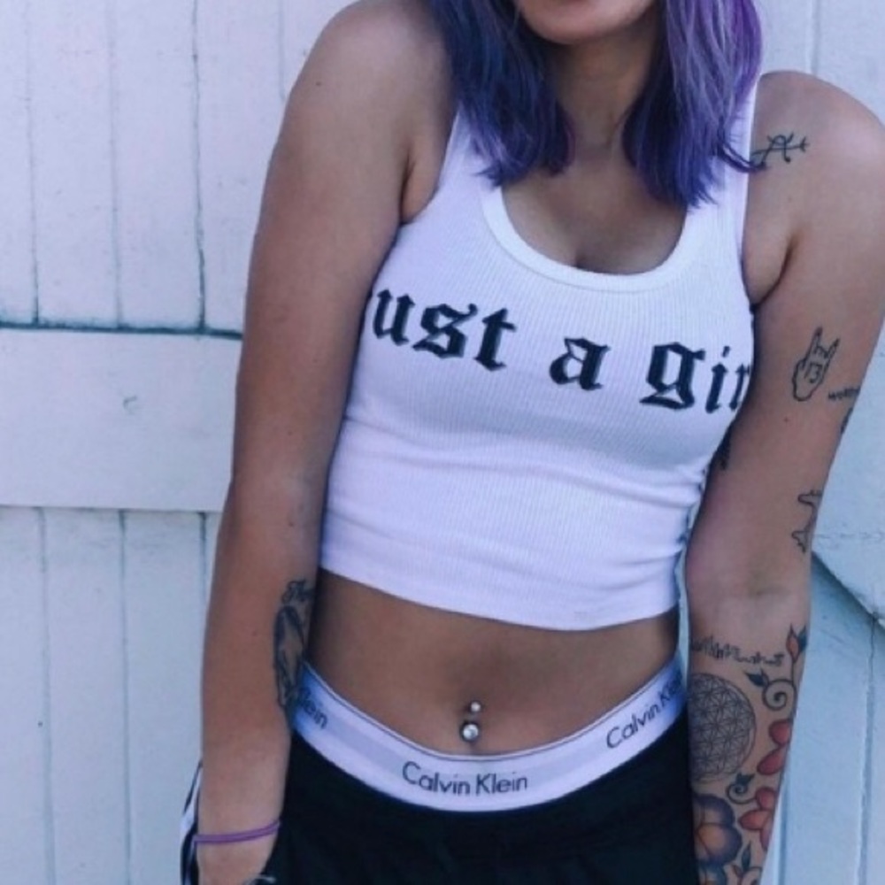 LAST ONE! Just a Girl 90's Crop top fashion tank